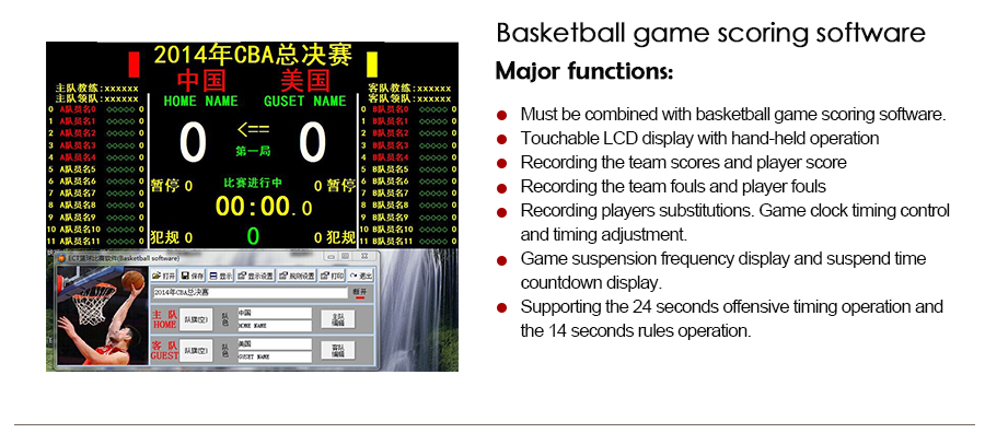 Basketball Match Scoring Control System Device